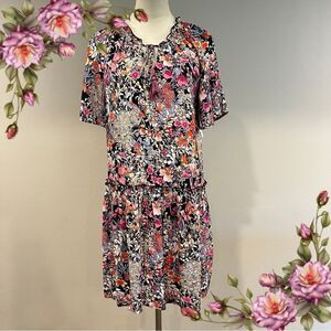 Tribal Jeans short sleeve Floral mini Dress